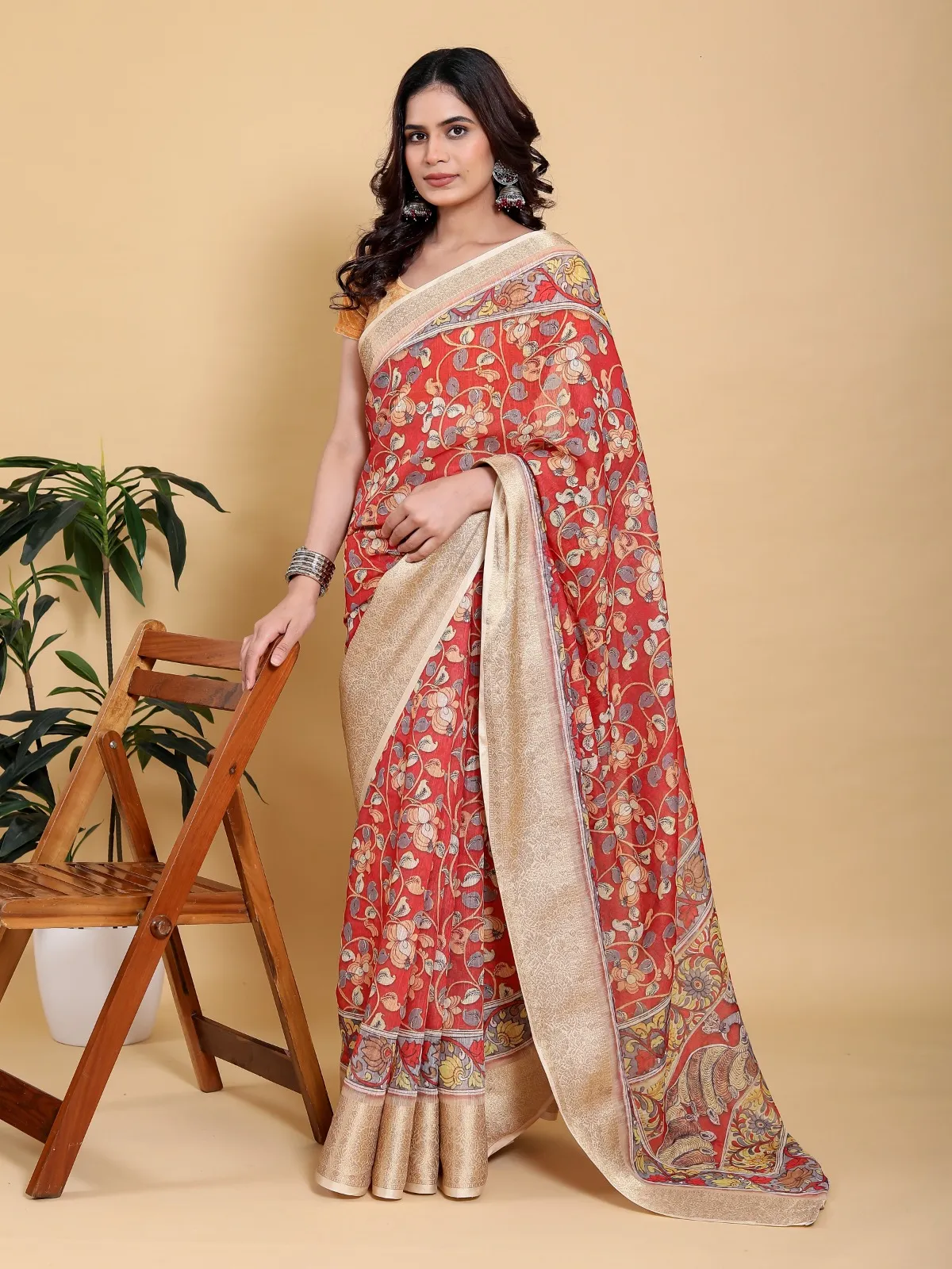 Kalamkari print saree - Image 5 in Kolkata